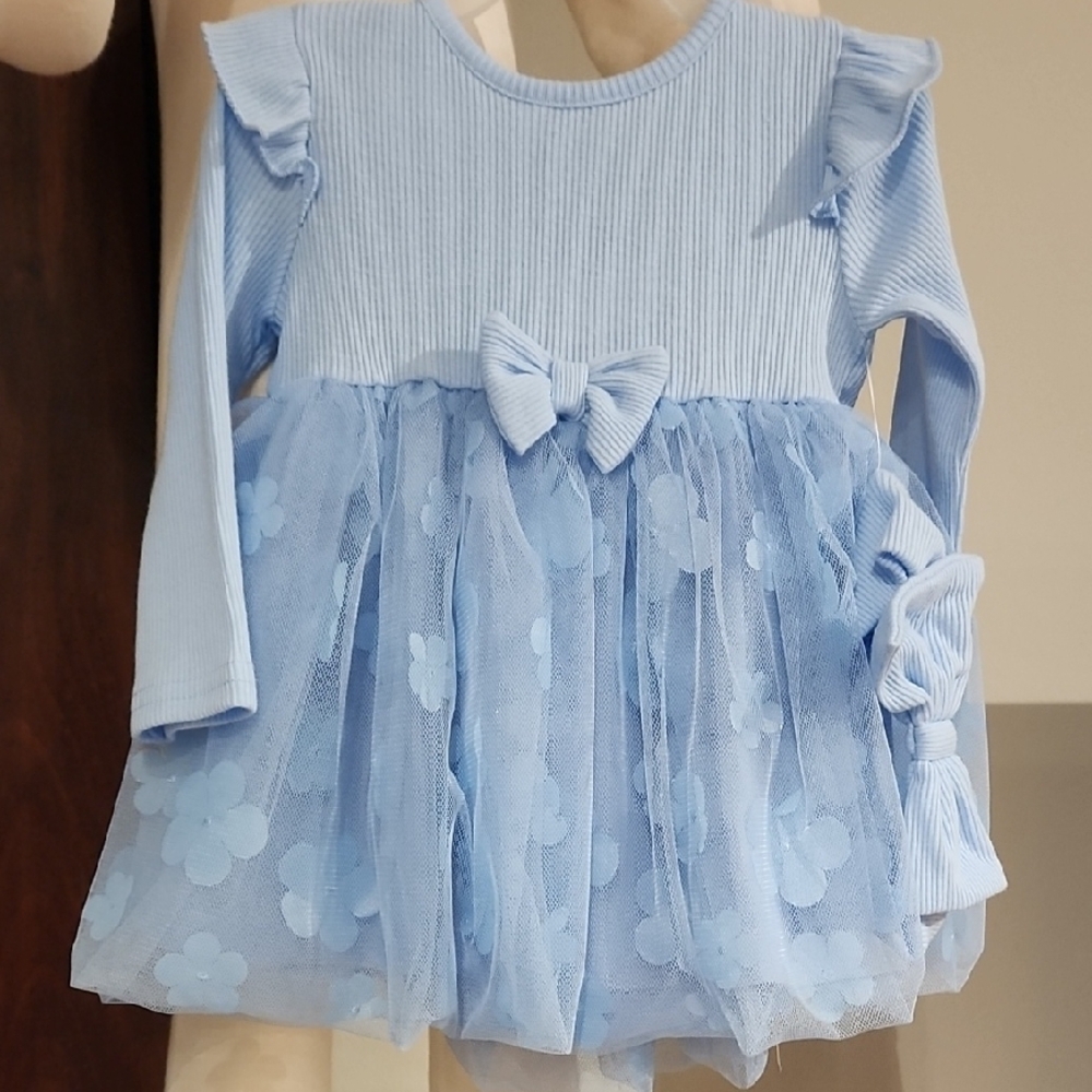 Adorable Blue Ruffle Dress with Bow Cracker Barrel